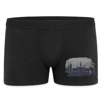 Horizon de Vienne, Aquarelle, Silhouette - Boxer Homme - noir - Devant