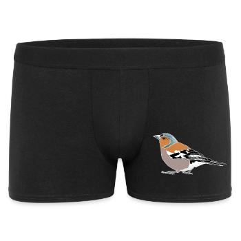 Buchfink Illustration – Heimische Vögel - Männer Boxer Shorts - Schwarz - Vorne