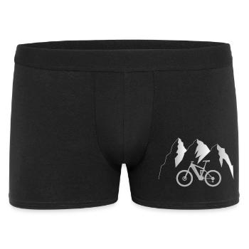 e Mountainbike, Alpen Trail - Männer Boxer Shorts - Schwarz - Vorne