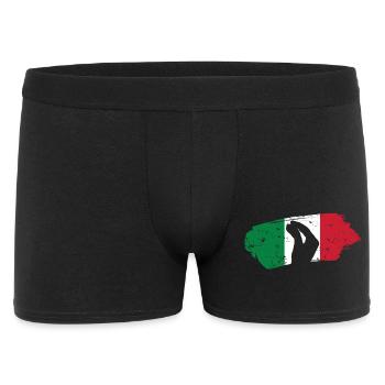 Silhouette main avec fond de drapeau italien - Boxer Homme - noir - Devant