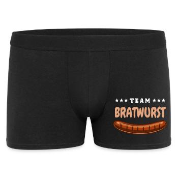 Team Bratwurst - Grill Fan - Grillen Wurst - Männer Boxer Shorts - Schwarz - Vorne