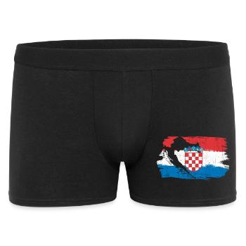 Croatian Crest Brush Flag - Men's Boxer Shorts - black - Front