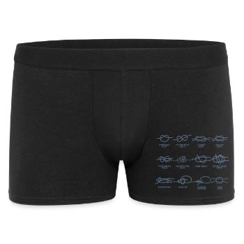 Boote Segeln Knoten Knotenkunde Geschenke - Männer Boxer Shorts - Schwarz - Vorne
