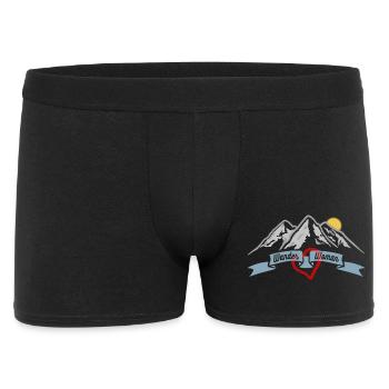 Frauen Wanderwoman Geschenk T-Shirt zum wandern - Männer Boxer Shorts - Schwarz - Vorne