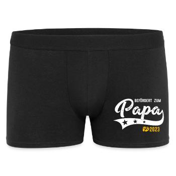 Befördert zum Papa 2023 Babyfüße - Männer Boxer Shorts - Schwarz - Vorne