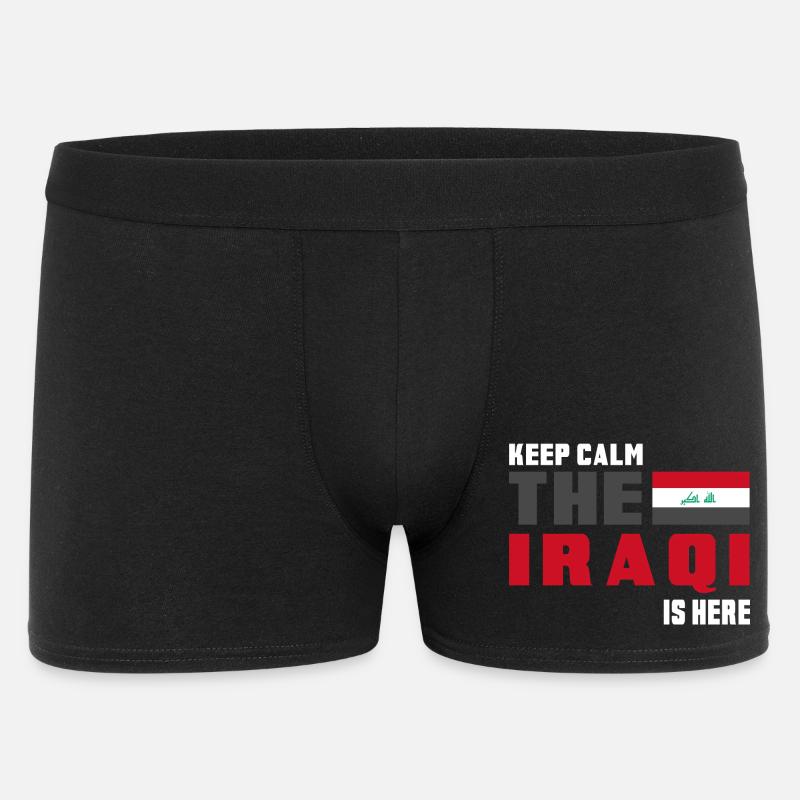 Keep Calm Irak Flaggen Design - Männer Boxer Shorts - Schwarz