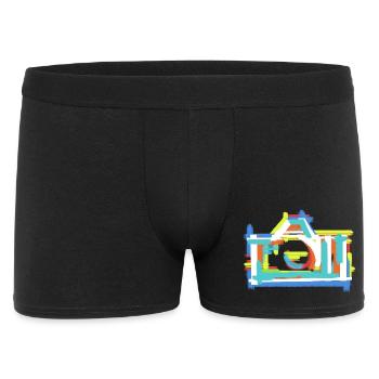 Colorful Vintage Abstract Art Painting Creative - Men's Boxer Shorts - black - Front