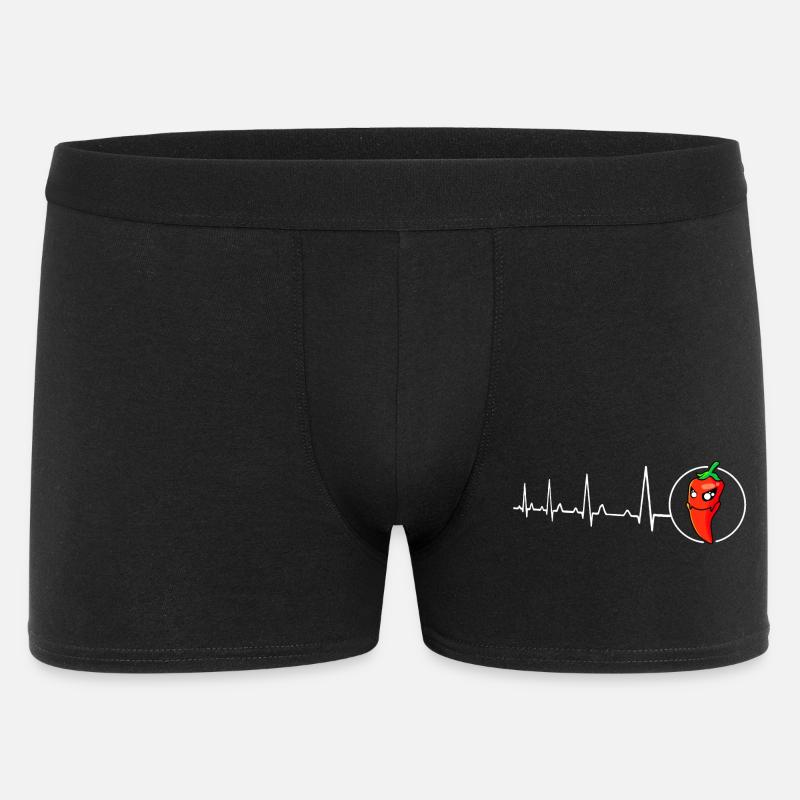 Herzschlag - Heiss - Männer Boxer Shorts - Schwarz