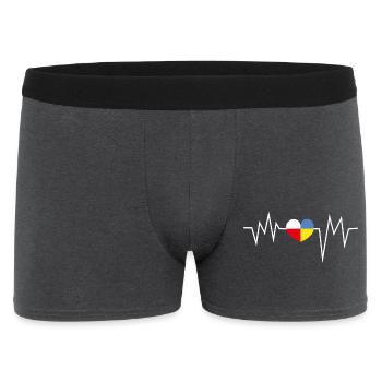 Heartbeat Poland Ukraine - Men's Boxer Shorts - charcoal grey - Front