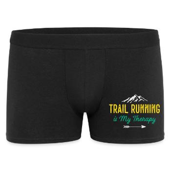 Le trail running est ma thérapie - Boxer Homme - noir - Devant