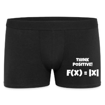 Denk positiv! Think positive! - Männer Boxer Shorts - Schwarz - Vorne