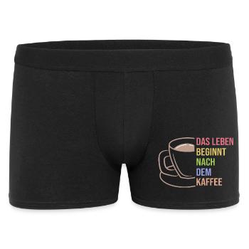 Kaffee Trinken Koffein Kaffeetasse Statement - Männer Boxer Shorts - Schwarz - Vorne