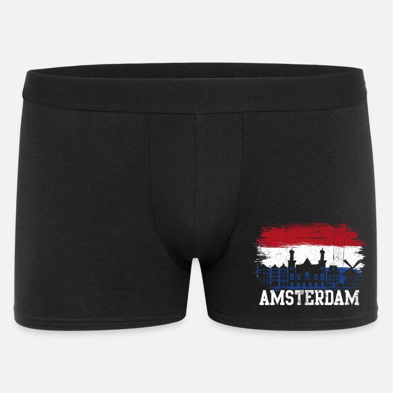 Amsterdam Skyline Flag Splash - Men's Boxer Shorts - black