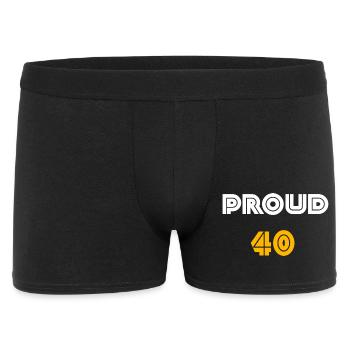 geburtstagsshirt, proud 40 - Männer Boxer Shorts - Schwarz - Vorne