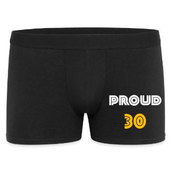 feiern, proud 30 - Männer Boxer Shorts - Schwarz - Vorne