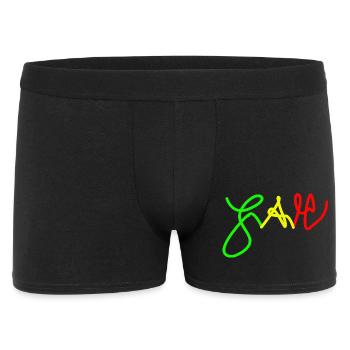 Jah en Trio couleurs Rouge Or Vert - Boxer Homme - noir - Devant