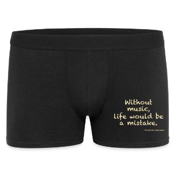 Without music, life would ba a mistake - Nietzsche - Männer Boxer Shorts - Schwarz - Vorne