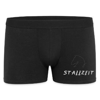 Eleganter Silhouettenpferd mit Schriftzug - Männer Boxer Shorts - Schwarz - Vorne