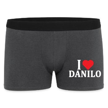 t-shirt I love Danilo t-shirt gift idea - Men's Boxer Shorts - charcoal grey - Front