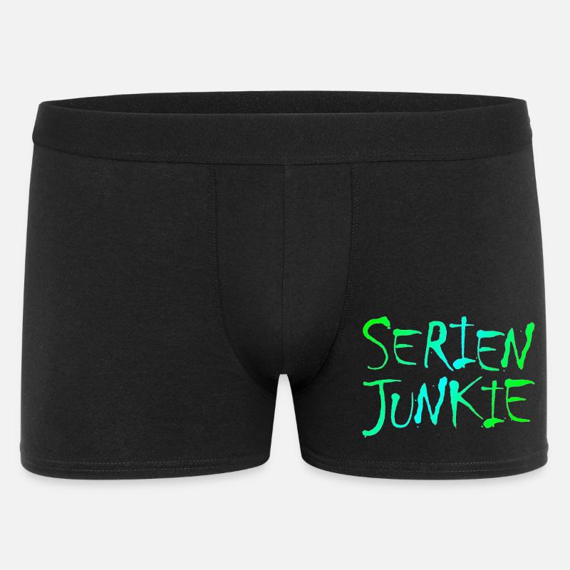 NERDY forever - Serienjunkie - Männer Boxer Shorts - Schwarz
