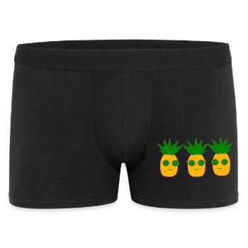 T-shirt d’été Ananas avec lunettes de soleil - Boxer Homme - noir - Devant