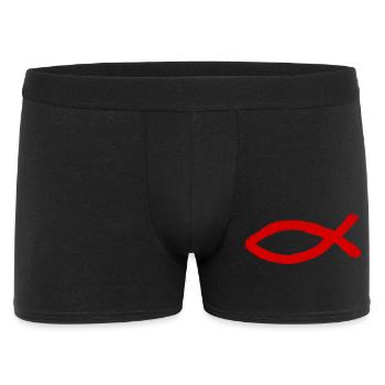 Jesusfisch Ichthys Fisch Fische - Männer Boxer Shorts - Schwarz - Vorne