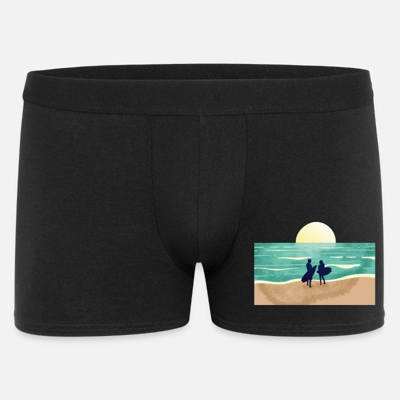 Summer Sunset Surfer - Männer Boxer Shorts - Schwarz