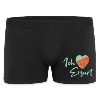 Ich liebe Erfurt - Schriftzug - Männer Boxer Shorts - Schwarz - Vorne
