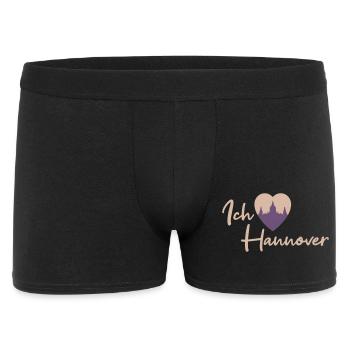 Ich liebe Hannover - Schriftzug - Männer Boxer Shorts - Schwarz - Vorne