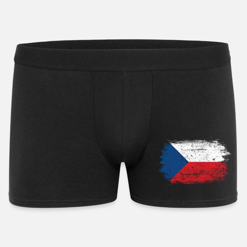 Coup de pinceau Drapeau tchèque - Boxer Homme - noir