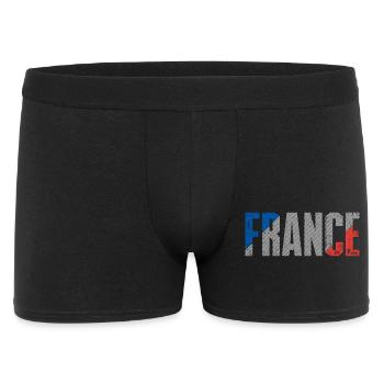 France Flag Distressed Typography - Men's Boxer Shorts - black - Front