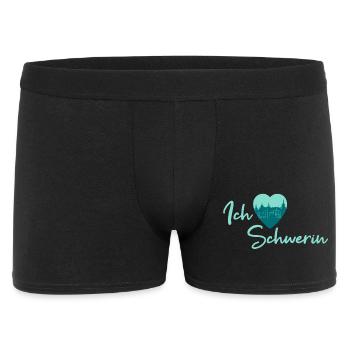 Ich liebe Schwerin - Schriftzug - Männer Boxer Shorts - Schwarz - Vorne