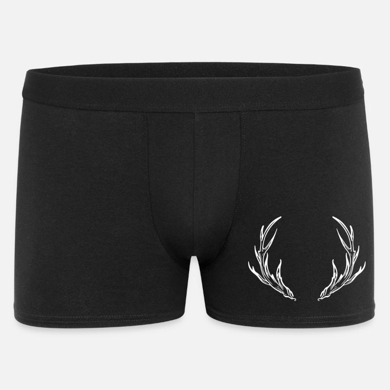 Hirsch Geweih Wild - Männer Boxer Shorts - Schwarz