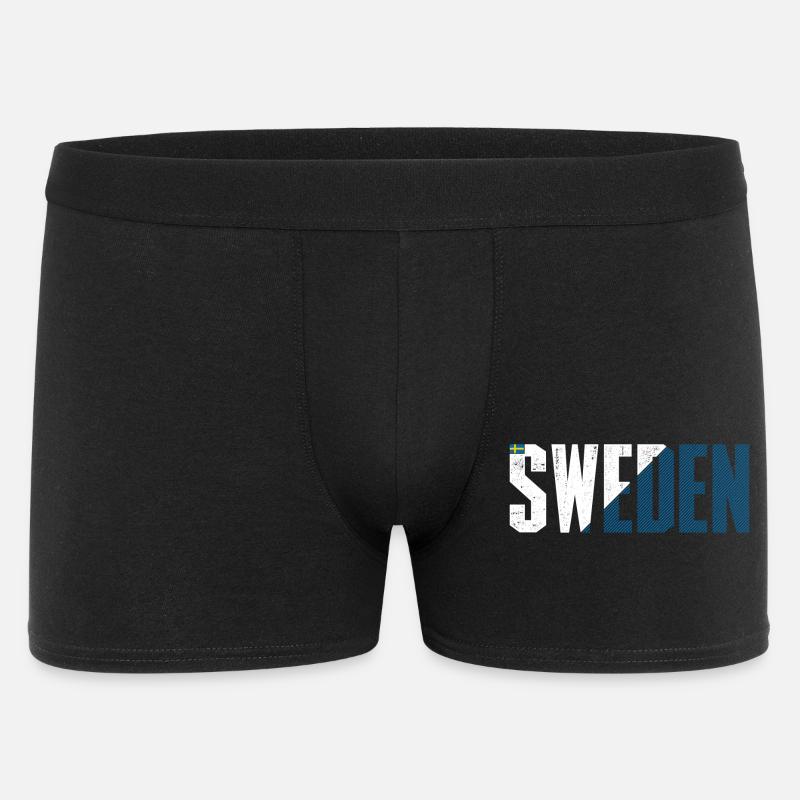 Sweden Bold Flag Typography - Men's Boxer Shorts - black