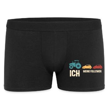 Landwirt Traktor Bauer Ich Meine Follower - Männer Boxer Shorts - Schwarz - Vorne