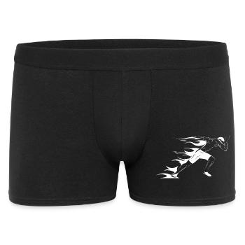 Leichtathletik Sport Training Symbol Läufer Grafik - Männer Boxer Shorts - Schwarz - Vorne