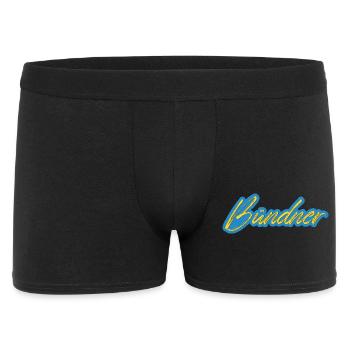 Bündner Schriftzug gelb-blau - Männer Boxer Shorts - Schwarz - Vorne