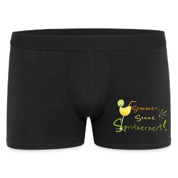 Sommer, Sonne, Spritzerzeit! Weinglas - Männer Boxer Shorts - Schwarz - Vorne