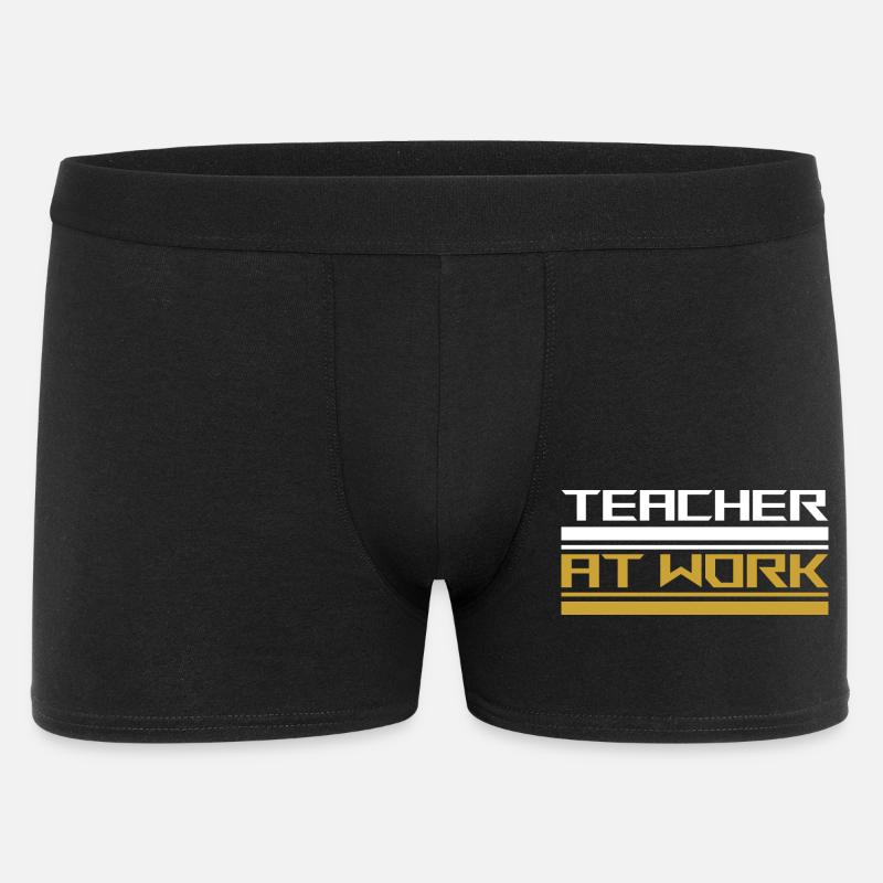 Teacher at work white - Männer Boxer Shorts - Schwarz