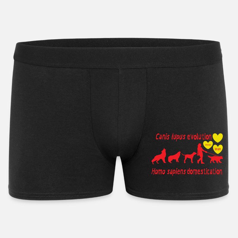Canis lupus evolution Homo sapiens domestication - Men's Boxer Shorts - black