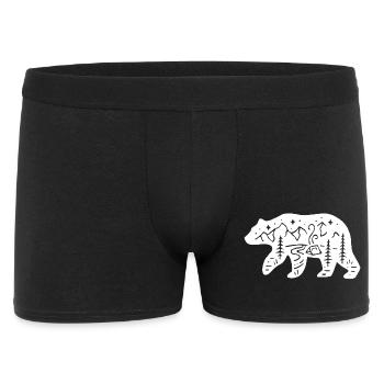 Ours blanc totem de la nature - Boxer Homme - noir - Devant