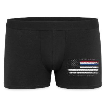 Drapeau américain robuste avec accent bleu - Boxer Homme - noir - Devant