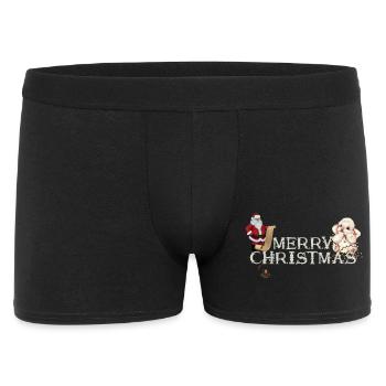 Joyeux Noël vous souhaite le Père Noël - Boxer Homme - noir - Devant