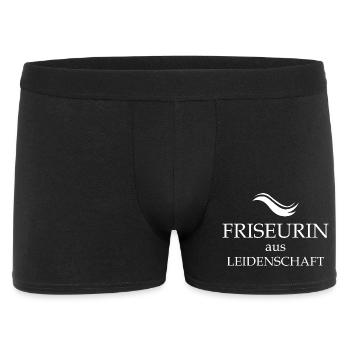 Friseurin aus Leidenschaft Haar Symbole Welle icon - Männer Boxer Shorts - Schwarz - Vorne