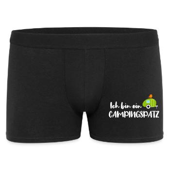 Camping Spatz Fan Camper Wohnwagen Caravan Urlaub - Männer Boxer Shorts - Schwarz - Vorne