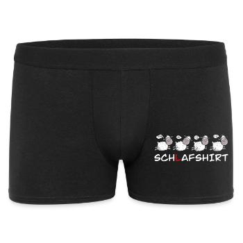 Schlafshirt Schafe Schäfchen Zählen - Männer Boxer Shorts - Schwarz - Vorne