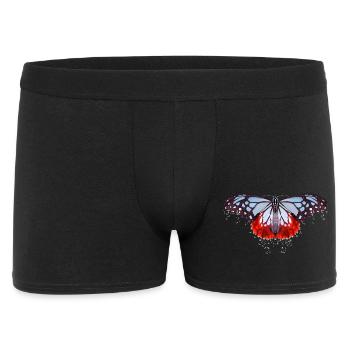 Schmetterling mit blauen und roten Flecken - Männer Boxer Shorts - Schwarz - Vorne