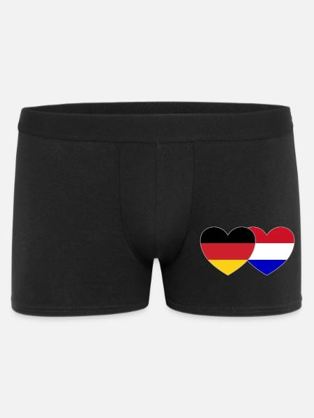 Germany Holland Flag Heart - Men's Boxer Shorts - black