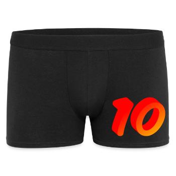 geburtstags shirts, 10 leuchtende farben - Männer Boxer Shorts - Schwarz - Vorne