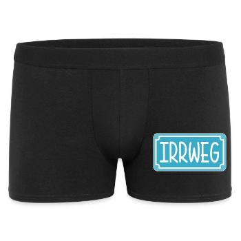 Irrweg Schild - Männer Boxer Shorts - Schwarz - Vorne